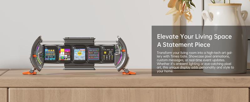 Divoom Times Gate - Cyberpunk Gaming Setup Digital Clock with Smart APP Control, WiFi Connect, RGB LED Display, Personalized Dashboard, Pixel Art for Gaming Room & Office Decor Sliver Divoom Times Gate - Cyberpunk Gaming Setup Digital Clock with Smart APP Control, WiFi Connect, RGB LED Display, Personalized Dashboard, Pixel Art for Gaming Room & Office Decor Sliver