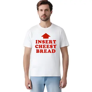 Basic Cotton T-shirt with INSERT CHEESY BREAD Lettering and Arrow Details