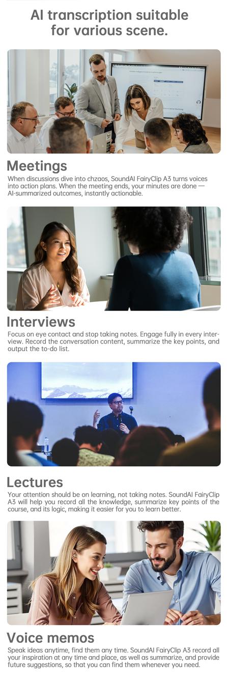 SoundAI FairyClip A3 Wireless Earbuds Hi-Fi Sound Bluetooth 4.0 30-Hour Battery Leak-Proof Privacy Perfect Gift for Him/Her