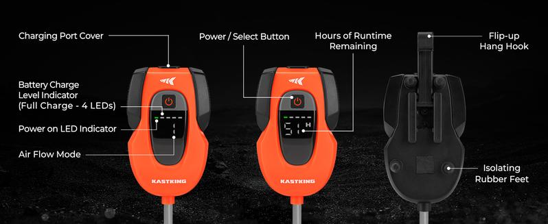 KastKing Li3 Aerator Pump - Rechargeable Battery, Real-Time Display, Multiple Airflow Settings, Aerator for Fish and Bait Buckets, Live Bait Aerator and More
