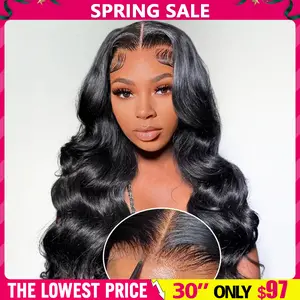 Bling Hair 6x4 7x5 9x6 Ready and Go Glueless Wigs Human Hair Pre Plucked Pre Cut HD Lace No Glue Body Wave Lace Front Wigs for Women Human Hair Glueless with Natural Hairline 150% Density SpringStatements