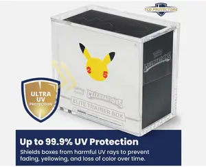 Accessory - Acrylic - PNW POKESTOP SHOP TCG Protectors Collac - Premium Trading Card Protection - Professional Grade Extra Thick 8mm - Heavy Duty Elite Trainer Box Acrylic Case