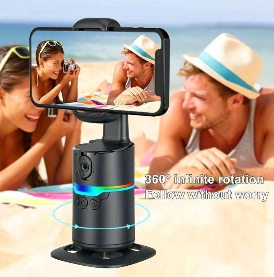 360 Smart Shooting Camera with Rechargeable Stabilizer, Wireless Remote, and 360-Degree Rotatable Selfie Stick for Video Recording