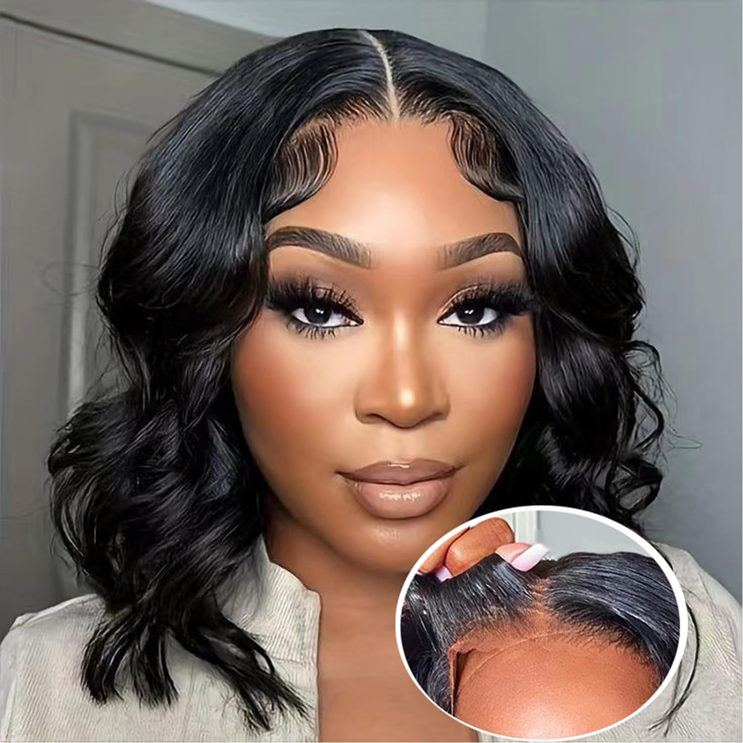 West Kiss Middle Part Glueless Lace Front Short Bob Wig Body Wave 7x5 Closure Bob Wig Pre Bleached Pre Plucked With Baby Hair TikTokShopSpringGlowUp