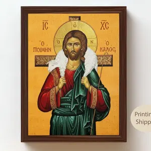 The Good Shepherd Icon Print: Jesus Christ Orthodox Catholic Christian Home Decor