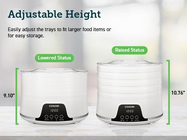 COSORI Food Dehydrator – 5 BPA-Free Trays, 48H Timer, 165°F Control, Perfect for Jerky, Fruit, Herbs, Meat, Veggies & Dog Treats. Recipe Book