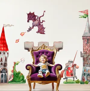 Castle and Dragons Wall Stickers | Door Decoration Wall Decals