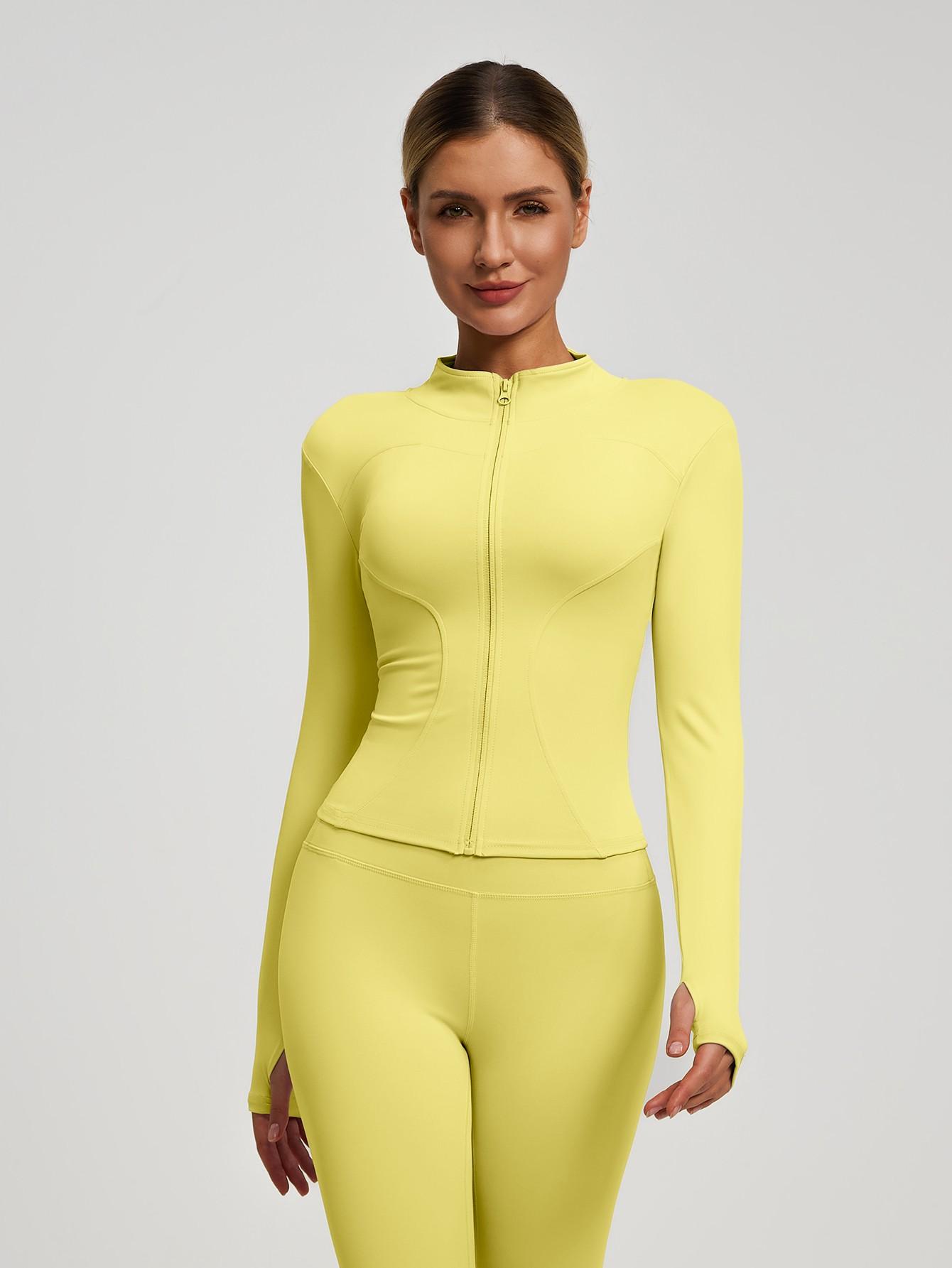 New Women's Yoga Sport Breathable Jacket, Leisure Comfort Quick-Drying Long-Sleeve Jacket with Zipper and Slim Fit Pants, Suitable for Yoga, Gym Training, Running and Daily Wear, Available in Multiple Colors