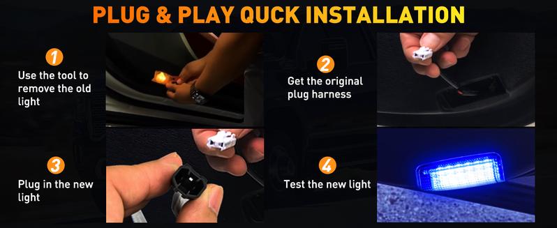 Nilight 2PCS LED Interior Door Panel Light Courtesy Warning Lights Blue Beam Plug and Play for Toyota Avalon Sienna Venza Camry Prius 4Runner Lexus IS ES GS LS RX GX LX Subaru BRZ