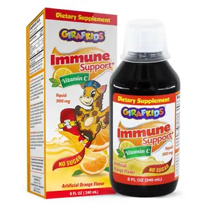 GirafKids Liquid Vitamin C for Kids, Orange Flavor, 8 Fl Oz - Daily Child Dietary Supplement for Kids Immune Support & Energy Boost