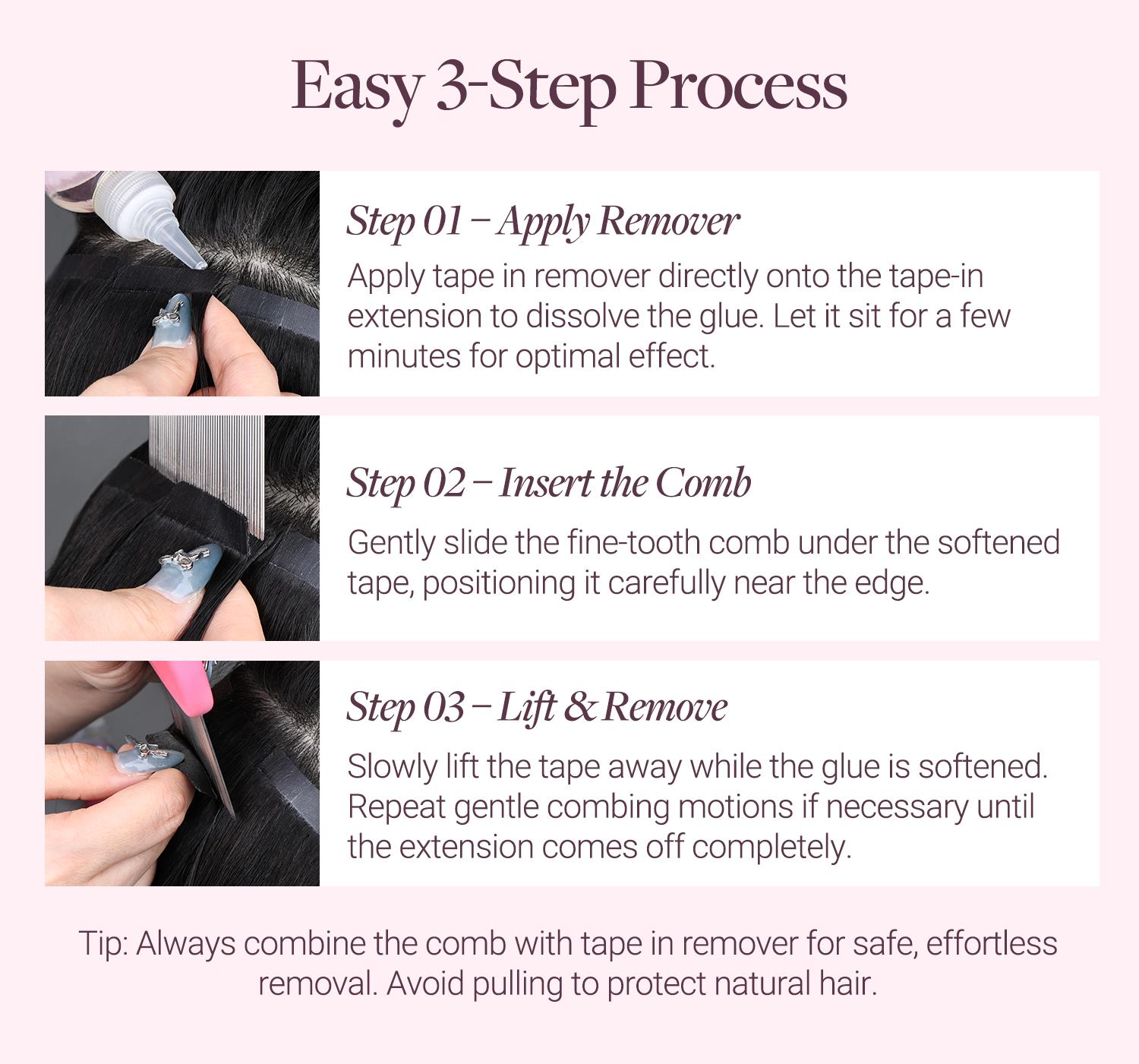 GOO GOO Hair Extension Removal Comb, Professional Tape-In Adhesive Remover Tool, Glue Residue Cleaning Comb for Tape Extensions#SpringStatements