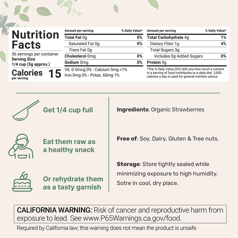 Micro Ingredients Organic Freeze Dried Strawberries Sliced Fruit Snack