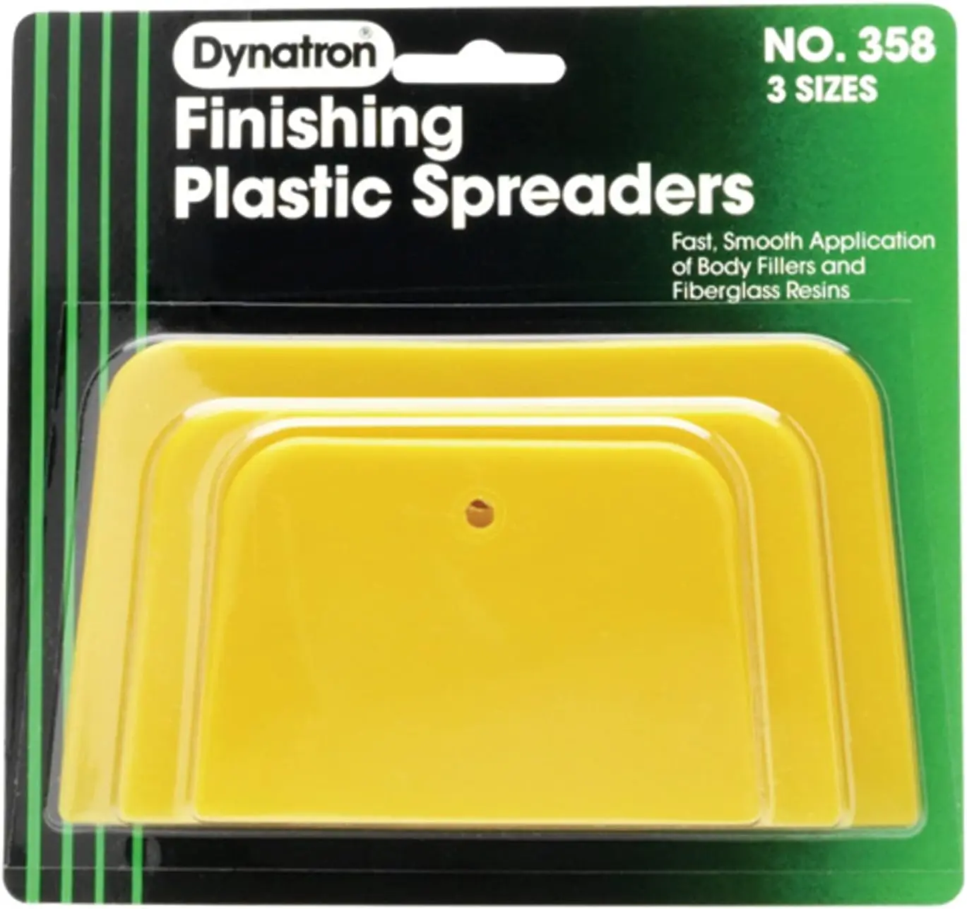 3M Dynatron, 358, 1 Pack of 3 Spreaders, 4", 5" and 6", Used for Spreading of Fillers, Caulks, Glazes and Putties, Reusable, 3" X 4"