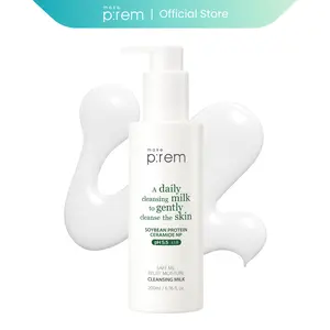 MAKE P:REM Safe Me. Relief Moisture Cleansing Milk 6.76 Fl Oz, 200ml | Gentle Hydrating Facial Cleanser for Sensitive Skin