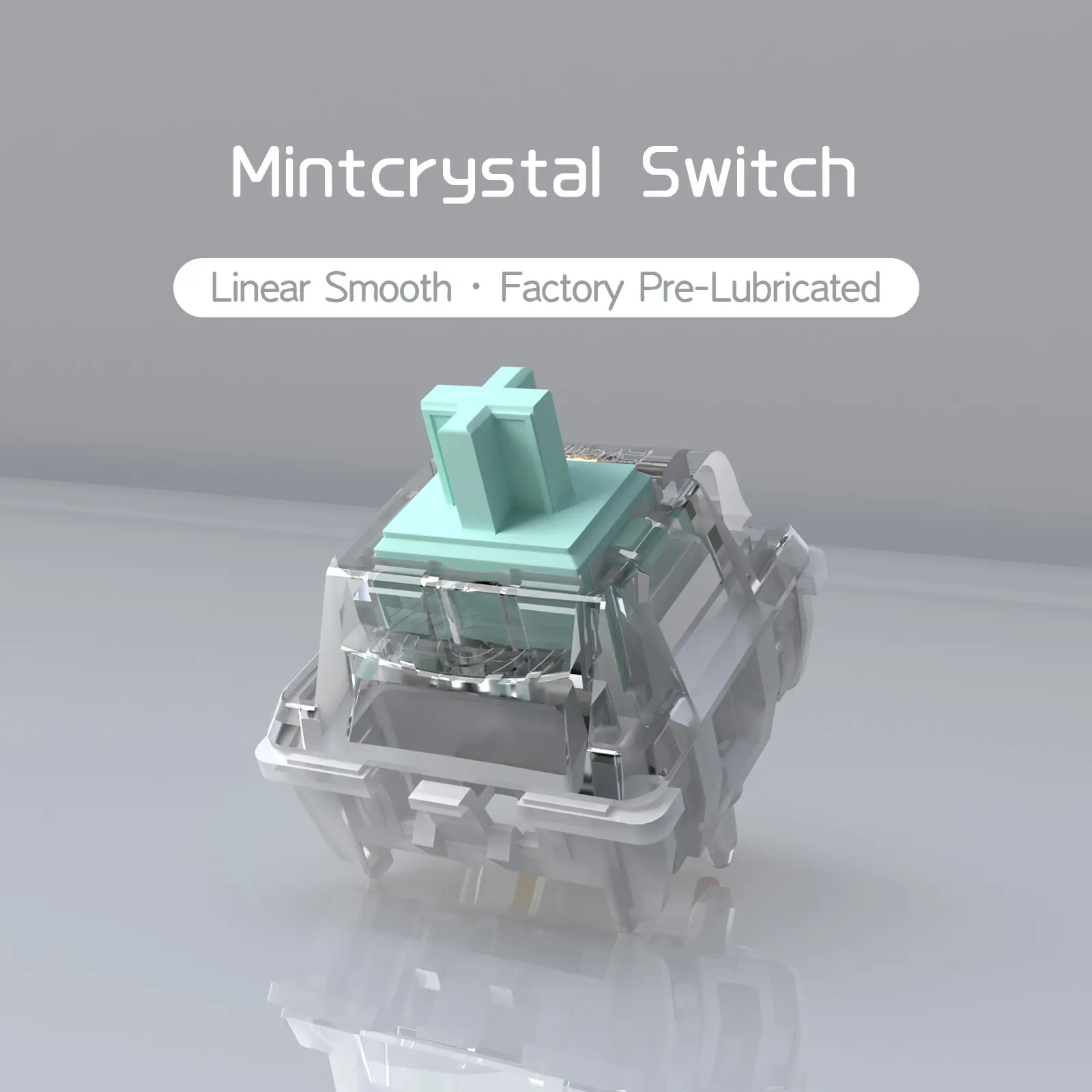 Gateron KAVLORN Mintcrystal Switch Pre-Lubed Linear MX Switch 5-Pin Hot Swappable Transparent PC Housing RGB Switch for Custom Keyboard Builds