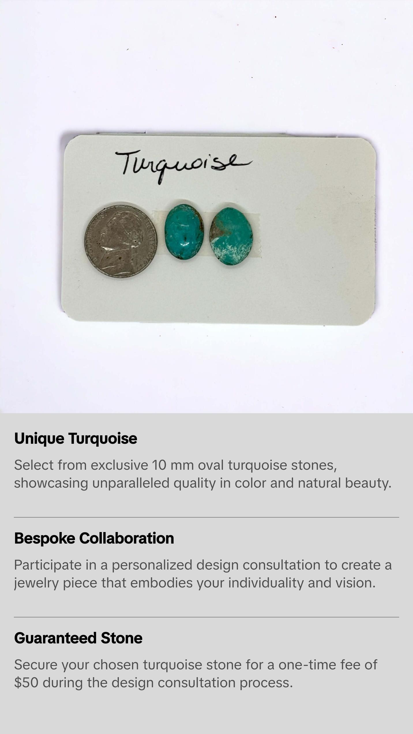 Custom Turquoise Duo: Handpicked Oval Stones for Personalized Jewelry Custom Order- Design Consultation