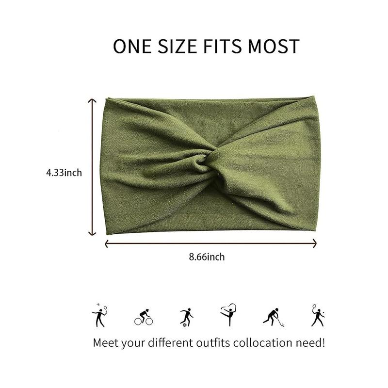 10PCSWide African Stretch Headbands in Assorted Colors for Women's Fashion Accessories 95% Polyester 5% Spandex Soft Breathable Turban Headbands for Home Work Sports 8.66inchX4.33inch