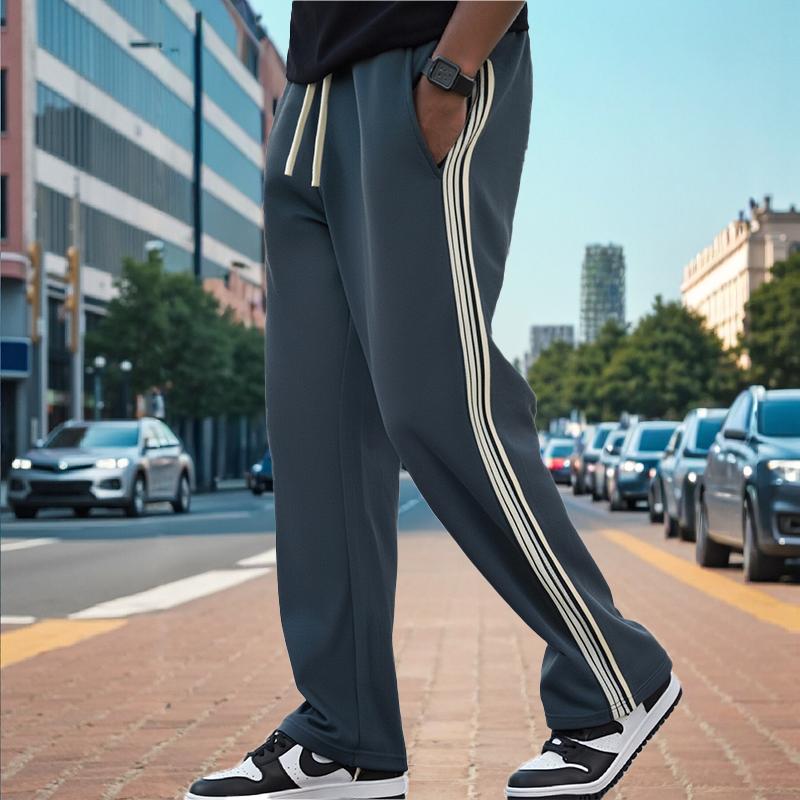 Men's Sporty Long Pants, Casual High Waist Drawstring Joggers, Comfortable Elastic Waistband, Ideal for Gym & Daily Wear Sweatpants