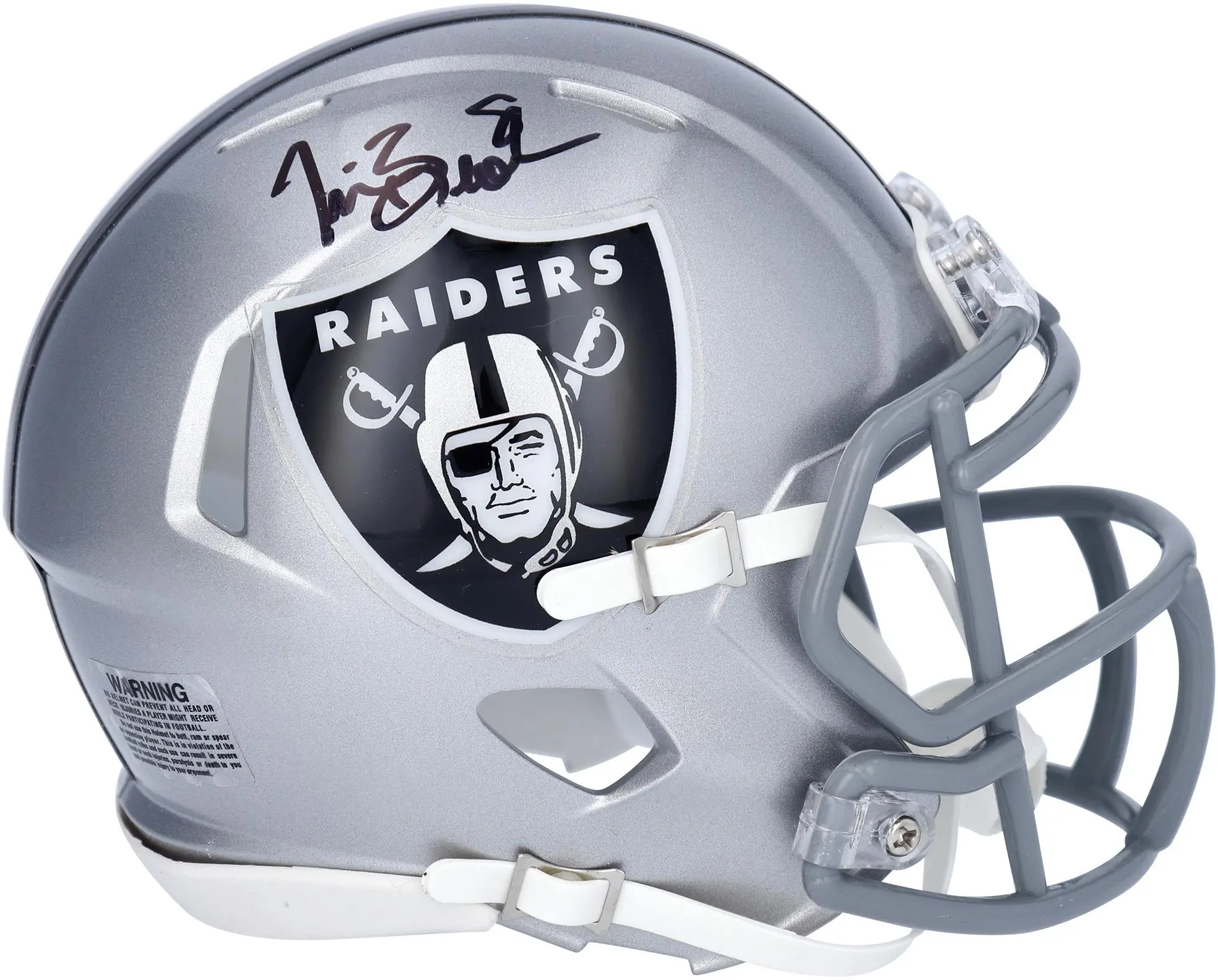 Tim Brown Oakland Raiders Signed Riddell Speed Mini Helmet