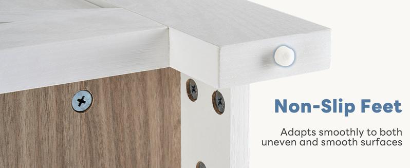 Farmhouse Square Coffee Table with Storage Shelf - 31.5" Rustic White Center Table with X-Design Side - Heavy Duty & Scratch Resistant for Living Room