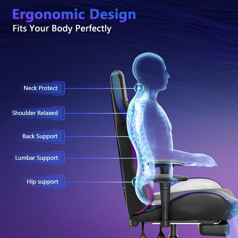 【RGB Series】Mr IRONSTONE L Shaped Gaming Desk with Led Lights Corner Computer Desk,L Shaped Desk with Carbon Fiber Surface, Home Office Desks Writing Workstation with Large Monitor Stand, Easy to Assemble, BacktoSchool