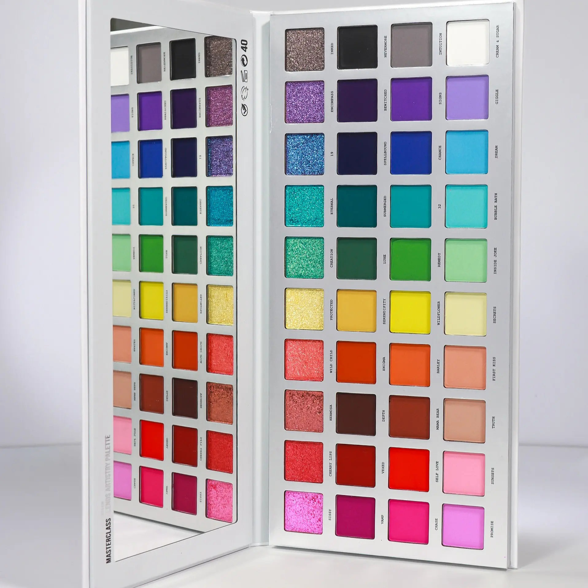 Blends - Eye And Face Palette - 40 Vibrant Eyeshadow Shades + Magnetic Pans