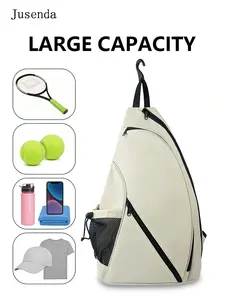 NEW Aesthetic Beige Crossbody Racket Bag, Tennis Badminton Gym Yoga Carry Shoulder Bag, Women Men Premium Quality Sling Bags