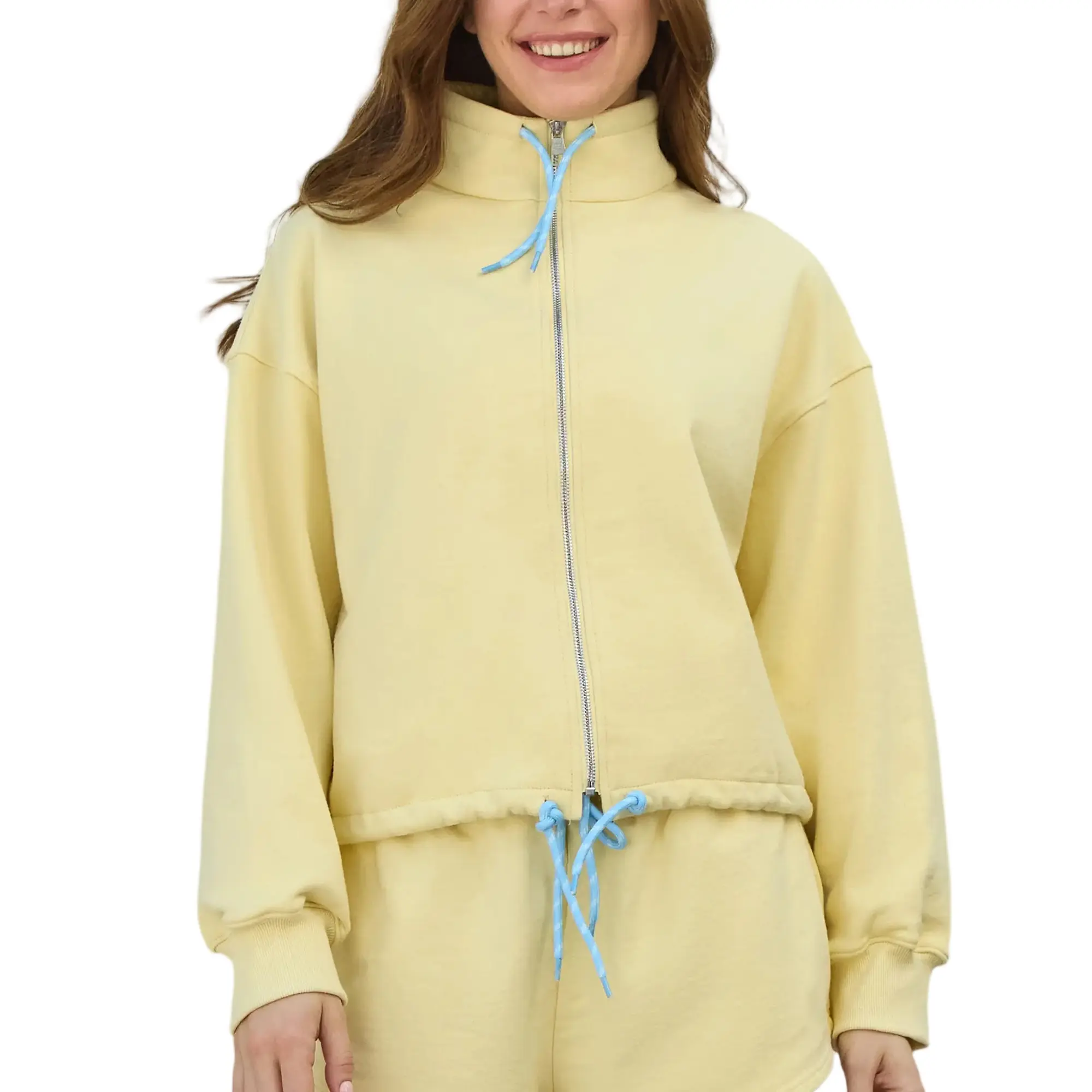 Hixiaohe Women's Zip Up Hoodie Loose Funnel Neck Drawstring Jacket Y2K Fall Casual Outfit