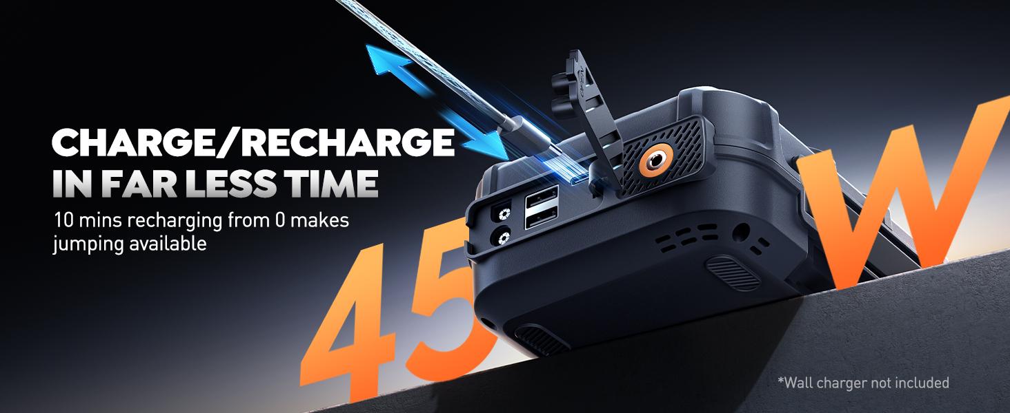 Buture 10-in-1 Portable Car Battery ultra-safe Jump Starter with Air Compressor 8000A 160PSI 45W Charger, Jump Starter Jump Box (All Gas 14L Diesel), Car Battery Jumper Starter Portable Jumper Cables, Gloves, Lights,Christmas,gift