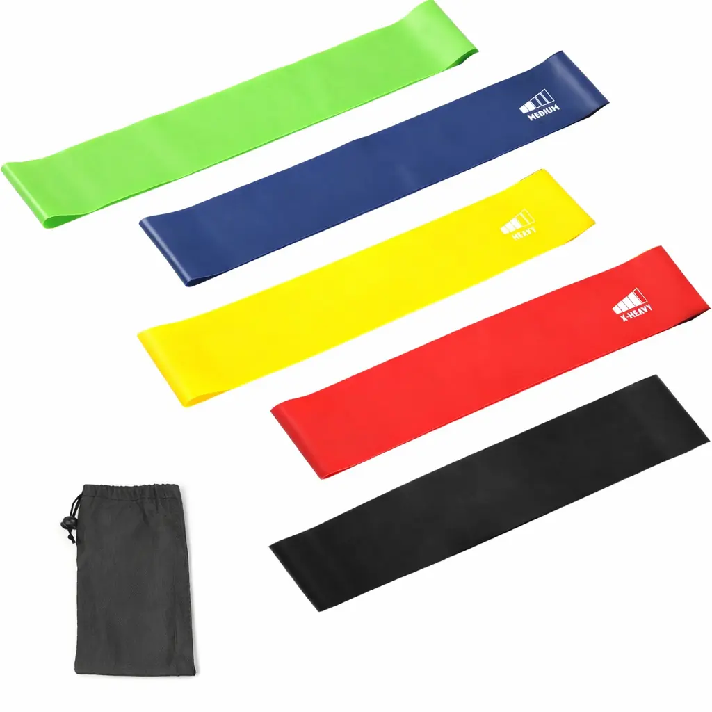 5-Piece Resistance Loop Bands Set, Home Fitness Equipment for Strength Training, Workout & Stretching