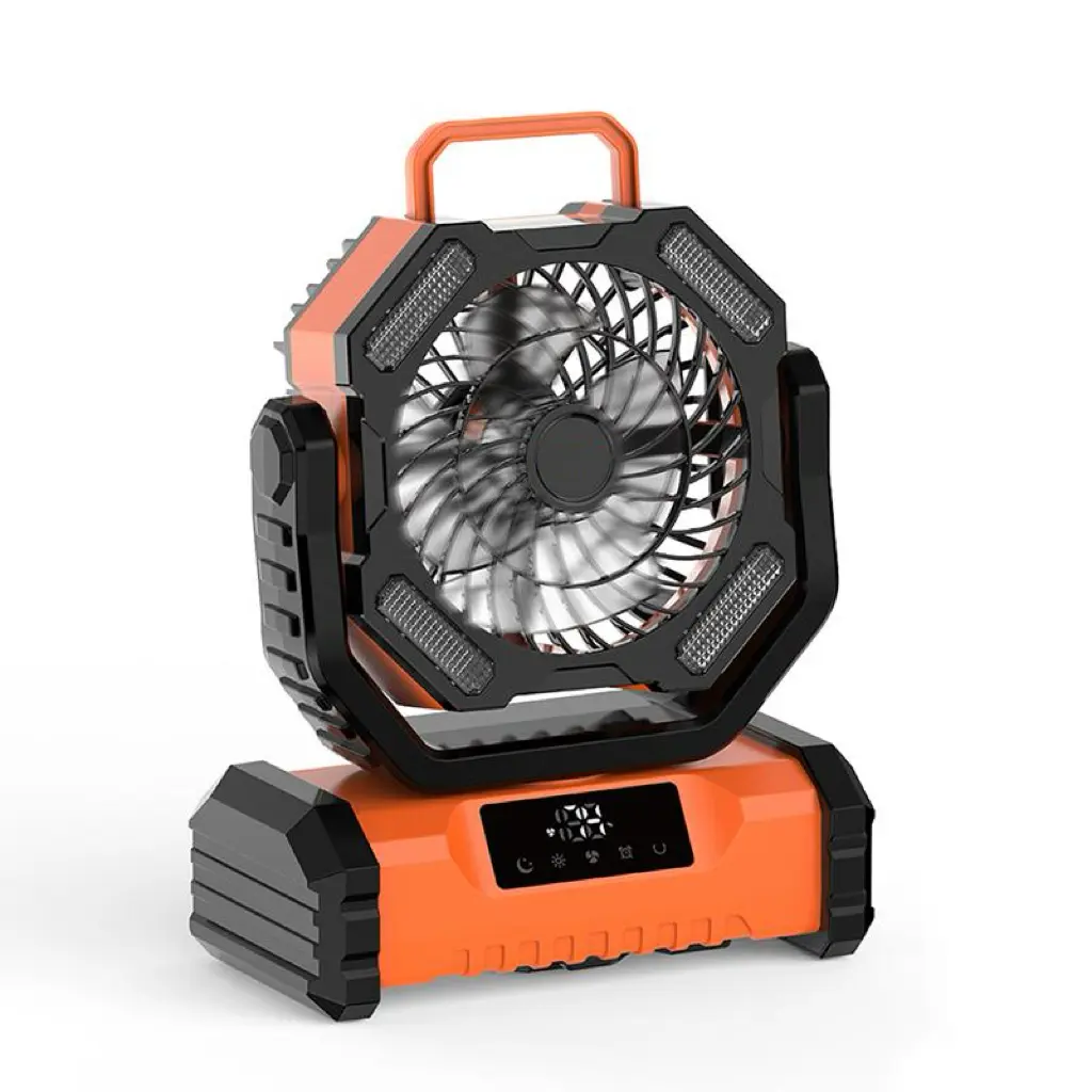 20000mAh Rechargeable Portable Camping Fan - LED Lantern, Remote Control, Auto-Oscillating Quiet Desk Fan with 360° Hanging Hook for Outdoor, Emergency, Bedroom Use