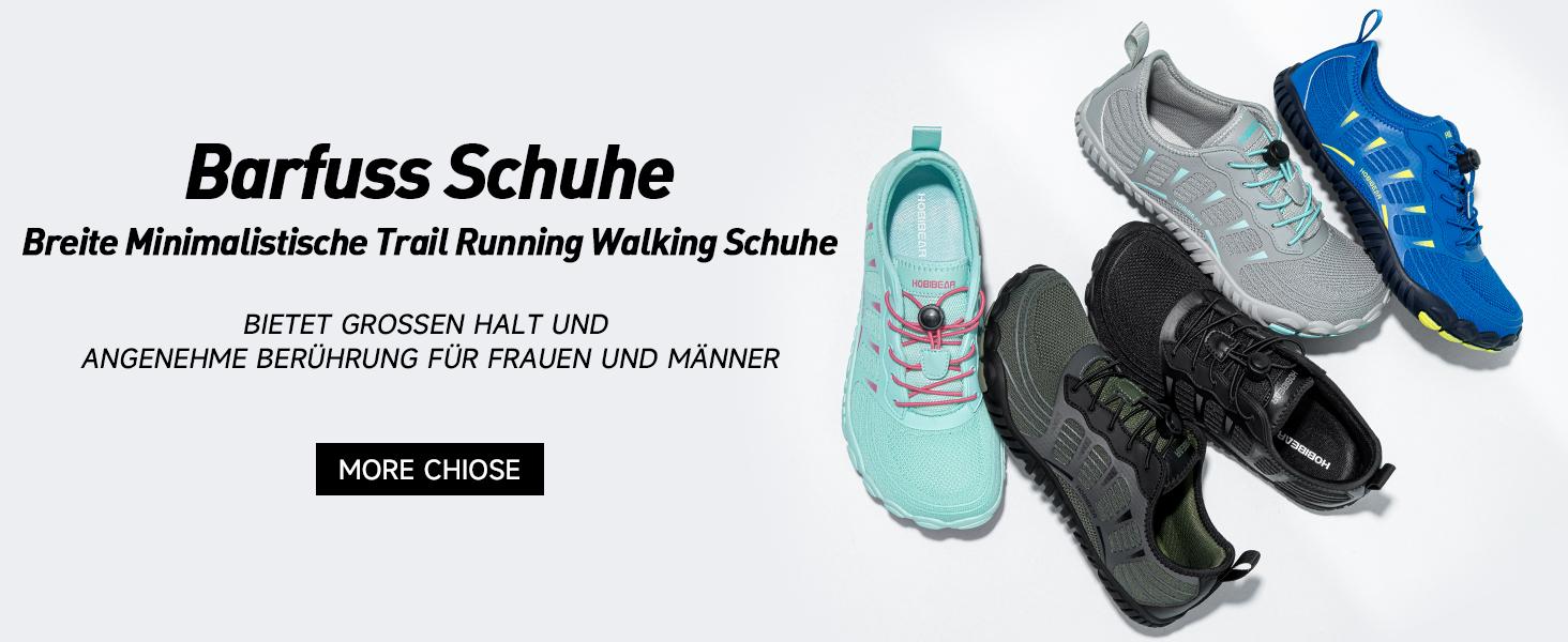 HOBIBEAR Wide-Head Shoes Spring and Autumn Men's Shoes Barefoot Shoes Zero-Distance Low-Top Casual Shoes Wide Last Lightweight Sports Shoes