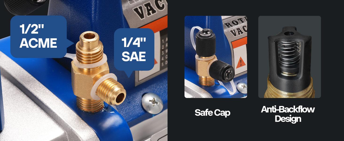 VIVOHOME Upgraded 4CFM 1/3 HP 1-Stage HVAC Vacuum Pump and 4 Way AC Manifold Gauge Set with Leak Detector, 5ft Hoses & Accessories for R134a R12 R22 R502 R410a Automotive Air Conditioner Maintenance