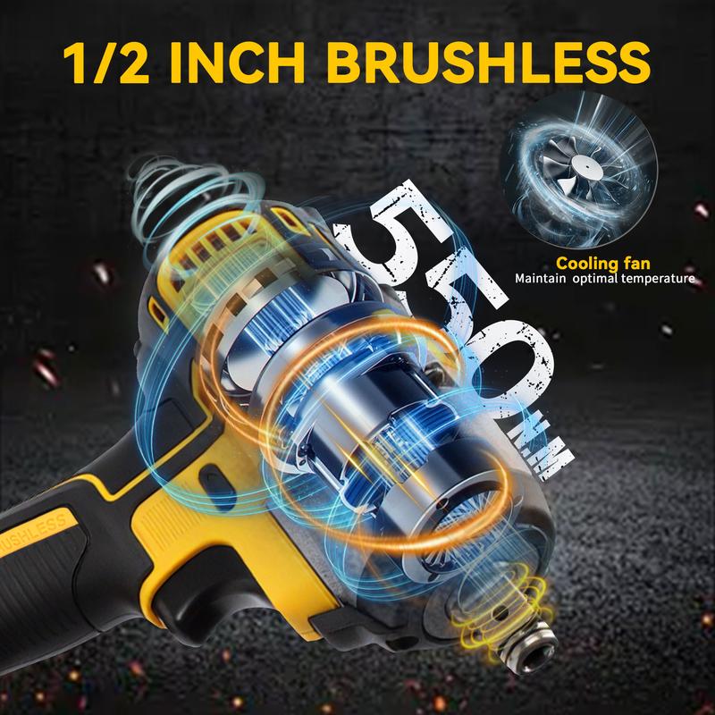 Fotrix Electric Wrench  in Cardboard Box 21V Li-ion Battery Max 6.8Ah Impact Wrench with 4.0Ah Battery High-Power Brushless Impact Wrench with High-Capacity Lithium Battery impact wrench power tools ryobi tools bit storage cleat impact wrench Cordless