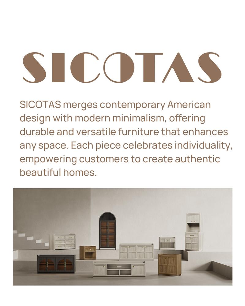 SICOTAS 31" and 26” Wide Nightstands Set of 2, Large Night Stands with Drawer, Oversized King Size Nightstand Bedside Table for Bedroom, Farmhouse End Side Table Set of 2 with Round Corners,Grey White Oak,Durable and Sturdy