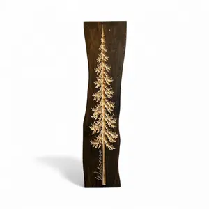 Live Edge Welcome Tree | Handcrafted Rustic Wood Wall Art | Carvedn
