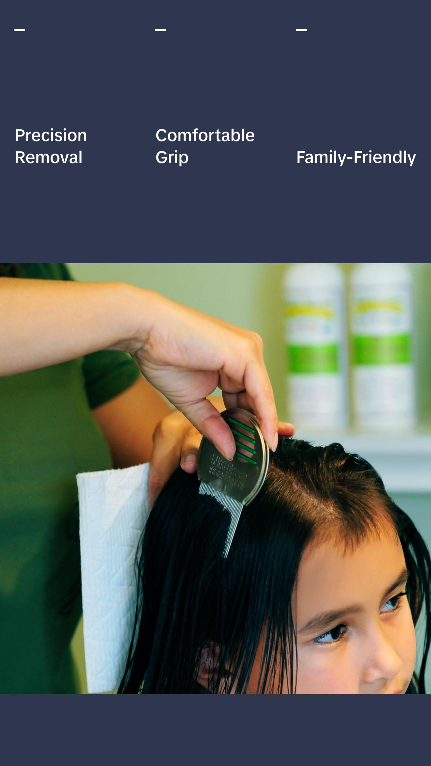 My Hair Helpers Lice Eliminator Comb 3-Pack - Works on Nits and Super Lice - Lice Removal For 3-5 Children