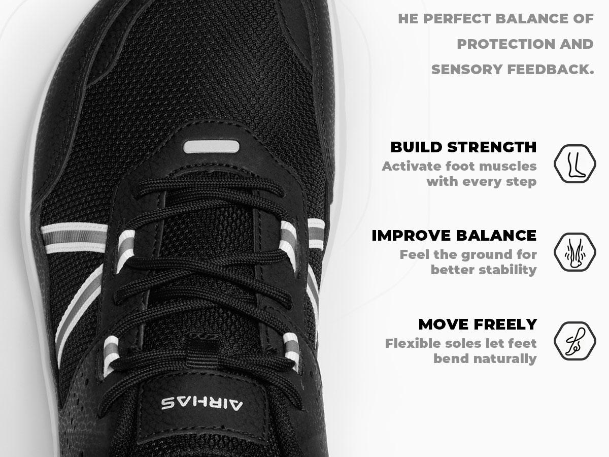 Airhas Men’s Barefoot Shoes with Anatomical Toe Box, Zero Drop, Breathable Gym Shoes — Minimalist Casual Shoes