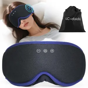 LC-dolida Bluetooth Sleep Mask Blocks All Light Ultra-Thin Speakers Soft Comfortable Travel Essential for Him Her Bad Sleepers
