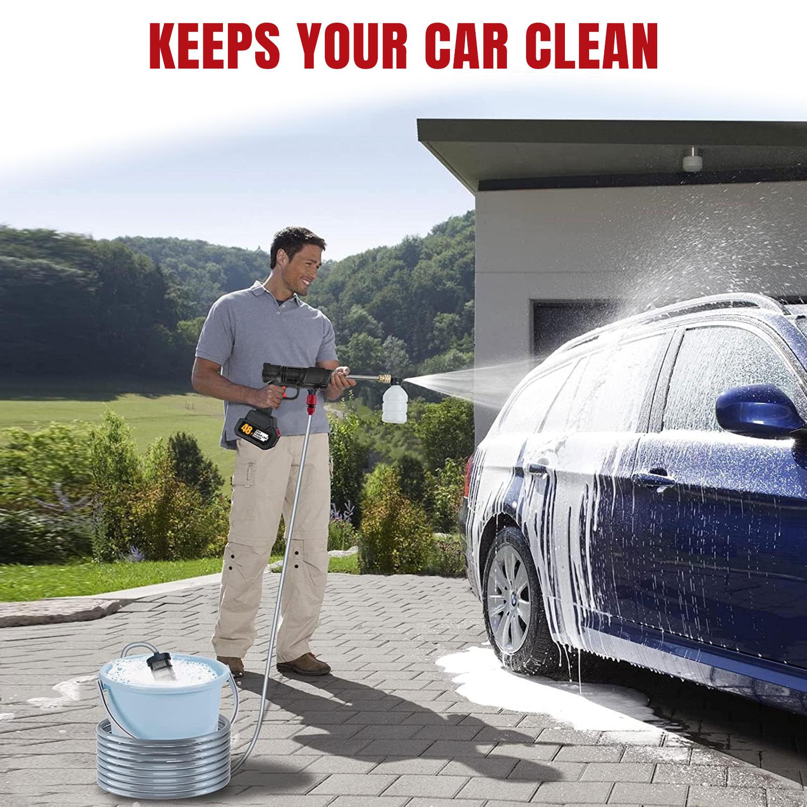 Cordless Pressure Washer Snowflake Foam Spray Gun, Portable Pressure Washer Battery Powered Max 550PSI, 1*48V 5.0Ah Rechargeable Battery Perfect Christmas & New Year Gift