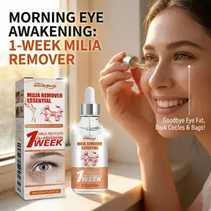 Milia Remover Essential Treatment Serum - Gentle Exfoliating & Hydrating Eye Essence with Natural Ingredients, Fades Eye Granules, Firms Fine Lines, Nourishes Delicate Eye Skin for Smooth, Refreshed & Moisturized Skin Daily Flower Blemish Calendula Facial