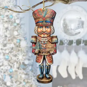 Designocracy 8611060 5 x 5.5 x 0.25 in. Nutcracker Prince Wooden Christmas Decor Ornaments