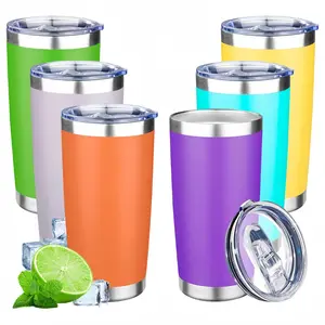 LMMAKE 20oz Tumbler with Lid Stainless Steel Double Wall Vacuum Insulated Tumblers Powder Coated Cups Travel Mug Keep Drinks Cold and Hot