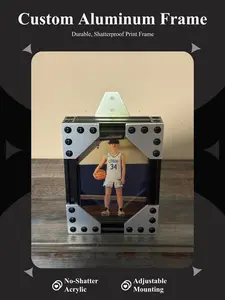 FrameX 8"x10" Custom Aluminum No Shatter Print Frame (Black)