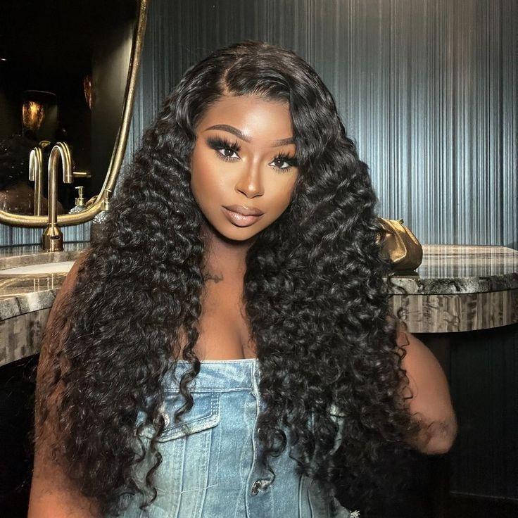 Bling Hair 180 Density 12~36 Inch 13x4 Hd Lace Frontal Wigs Deep Curly Human Hair Wig For Black Women Deep Wave Wig Water Wave 13x6 Lace Front Wig TikTokShopBlackFriday
