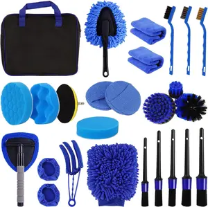 26pcs Car Detailing Brush Set, Car Washing Kits with Detailing Brushes, Car Cleaning Kit Car Windshield Cleaning Accessories for Car Care, Windshield, Interior, Exterior, Air Vents, Wheels