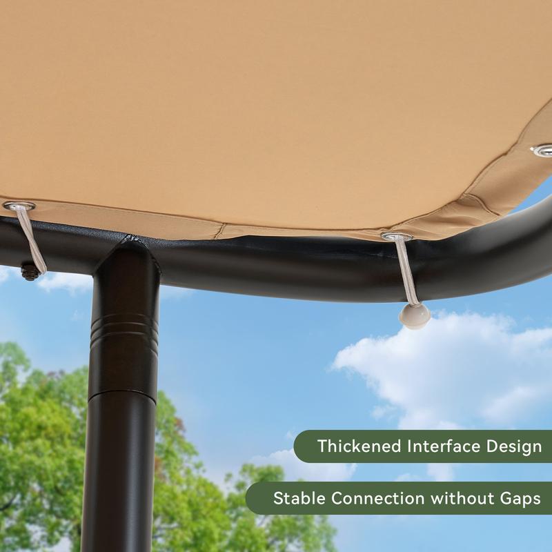 oneinmil Aoxun 10x6 Lean to Gazebo Outdoor Pergola UPF50+ Sun Protection Water Resistant UV Resistant Wall Mounted Canopy Sloped Roof Awning for Patio Backyard Deck or Garden Khaki  conversation set