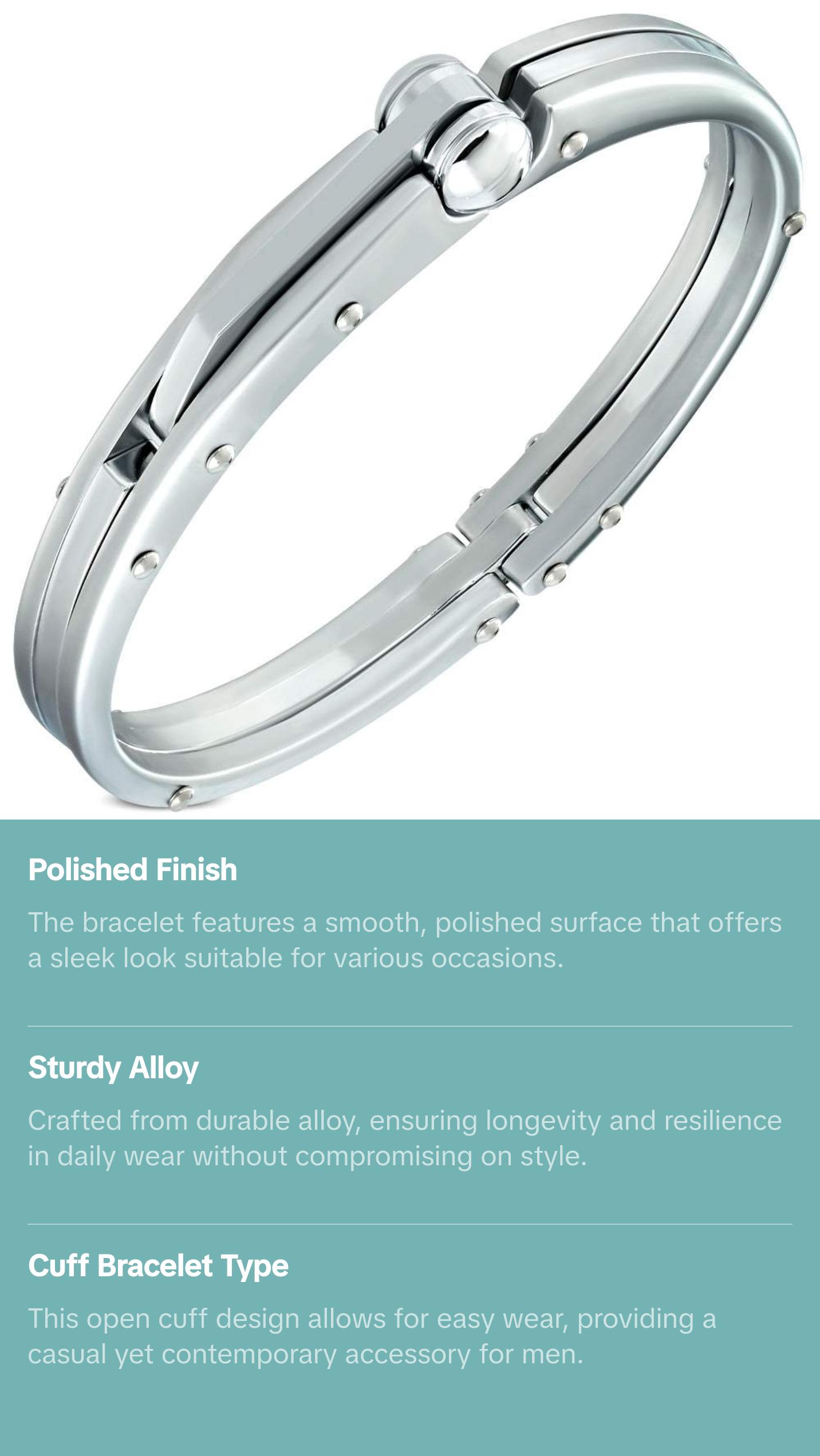 Polished Handcuff Bracelet