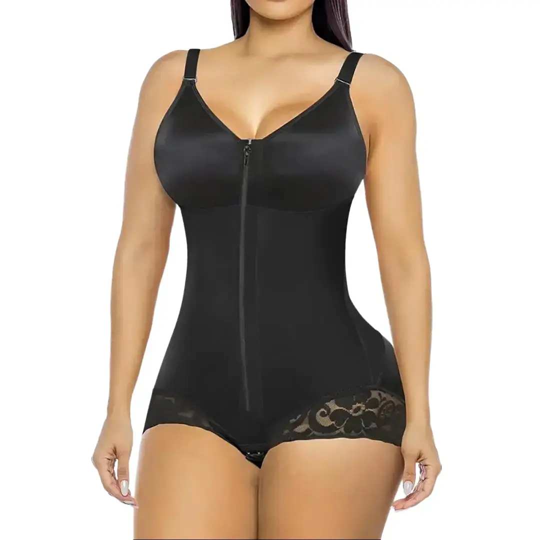 Women's Over-Bust Colombian Fajas Bodysuit Shapewear - M Size, Plain Lacy Nylon Blend, Adjustable Straps, Uplifted Bust, High Waist Tummy Control Compression Brief Girdle, Full Coverage, Foldable, Hangable Fold, Hand Wash Only for Wedding, Easter