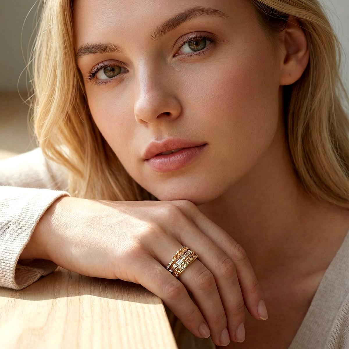 Delzzad Eternal Trinity Harmony Set Vintage Ring Band Champagne Stacking Ring Synthetic Moissanite Ring Jewelry S925 Dainty Jewelry Perfect Birthday Engagement Wedding Anniversary Christmas Valentine's Day Gift Delzzad Eternal Trinity Harmony Set Vintage Ring Band Champagne Stacking Ring Synthetic Moissanite Ring Jewelry S925 Dainty Jewelry Perfect Birthday Engagement Wedding Anniversary Christmas Valentine's Day Gift